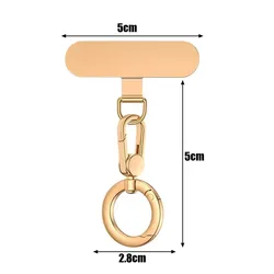 Rotatable Steel Phone Lanyard Safety Connector with Hook and Ring Holder (Gold - A)