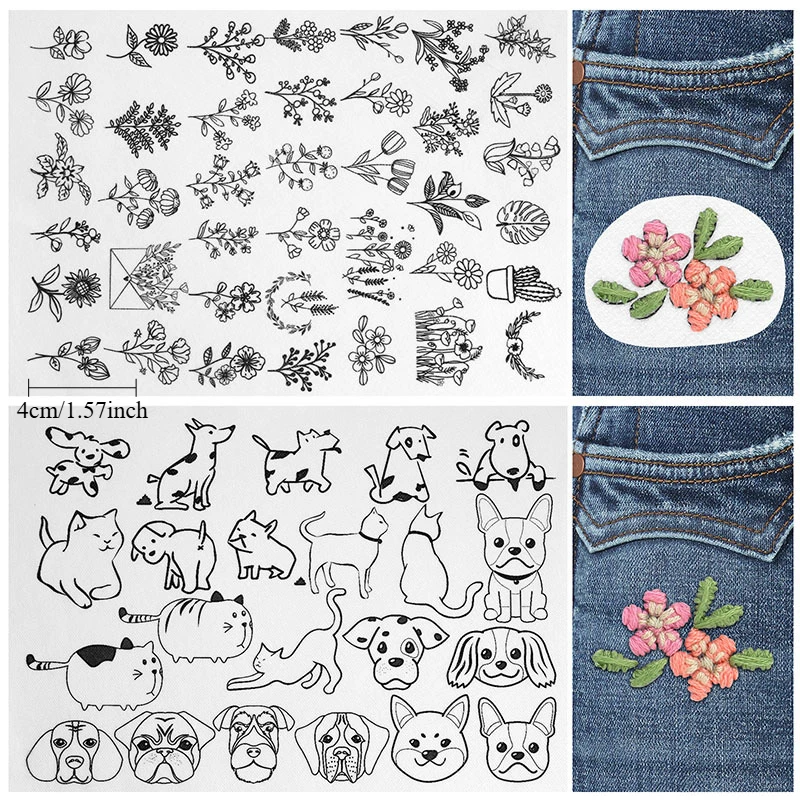 A variety of patterns embroidery cloth stickers hand embroidery DIY material bag hand live water soluble