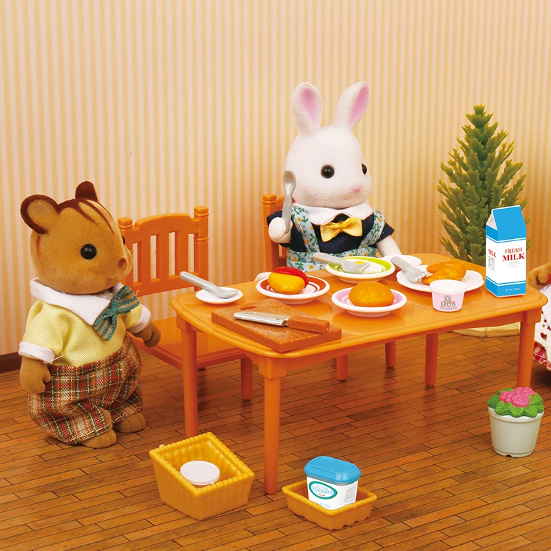 Miniature Dollhouse Furniture Forest Animal Family 1/12 Toys Girl Dolls Accessories Bedroom Bathroom Kit For Dolls