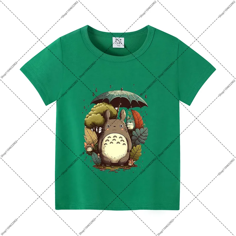 Cute Totoro Short Sleeve T-Shirt - Comfortable Anime Pattern Summer Fashion for Kids
