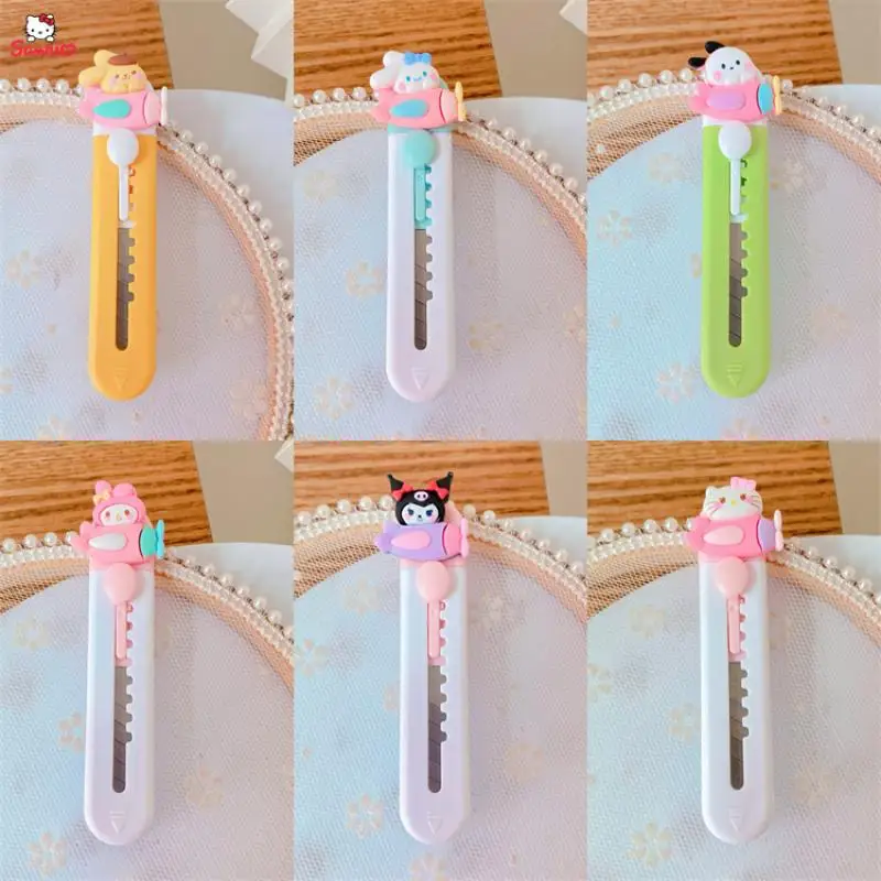 

Kawaii Sanrio My Melody Cinnamoroll Kuromi студенческий портативный маленький универсальный нож милый мультяшный неупакованный артефакт офисные канцелярские принадлежности