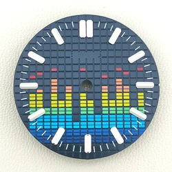 Vibrant 28.5mm Music - Inspired Dial with Green Luminous Accents - Set of 6 Colors (Black)