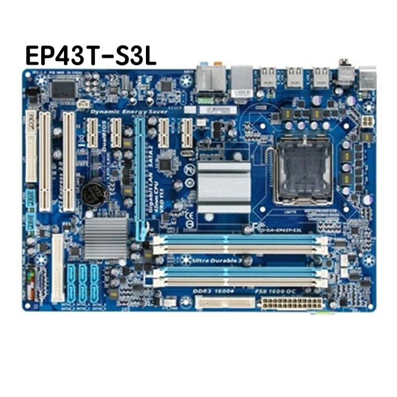 Gigabyte-motherboard Original 100 Testado ok Totalmente Trabalho Mainboard para Ga-ep43t-s3l Ep43t S3l Lga 775 Ddr3