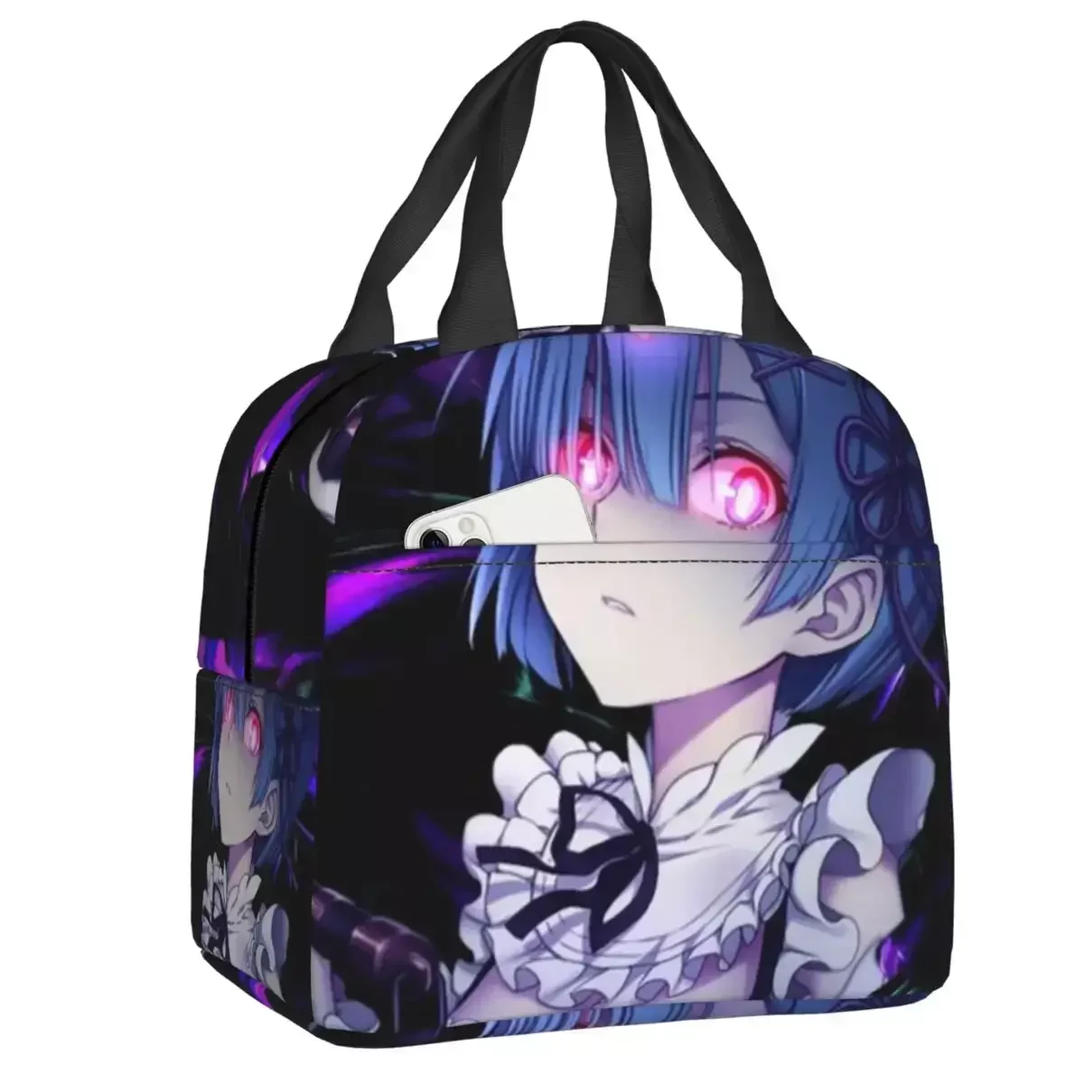 

2024 New Anime Animation Novel Re Zero Insulated Lunch Tote Bag Rem Resuable Thermal Cooler Food Lunch Box School Lunchbag