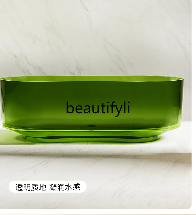 Transparent resin bathtub Home independent hotel B & B Color crystal oval bathtub