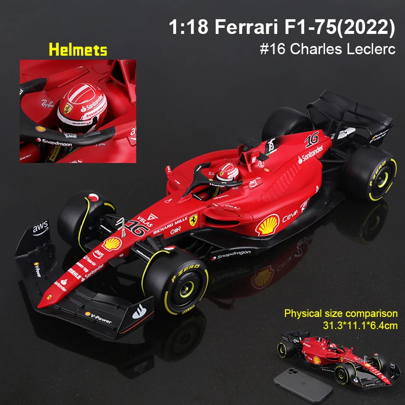 Bburago 1:18 2024 F1 Ferrari SF24 #16 Charles Leclerc #55