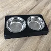 Dog Feeder Stand Elevated Adjustable, Stainless Steel Bowls Double, Raised Food Water Bowls for Small Medium Large Dogs 2