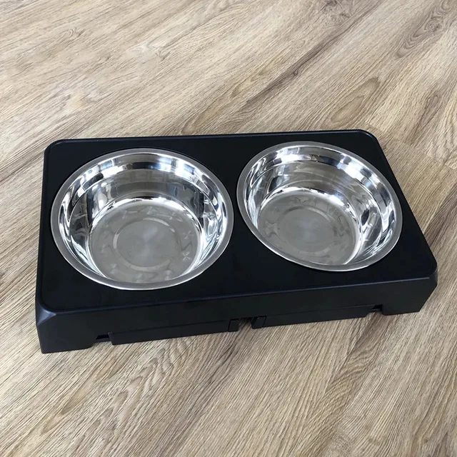 Dog Feeder Stand Elevated Adjustable, Stainless Steel Bowls Double, Raised Food Water Bowls for Small Medium Large Dogs 2