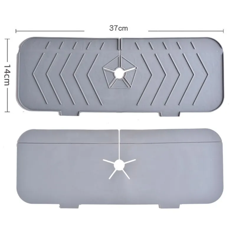 Silicone Faucet Mat Sink Splash Pad Drain Pad Bathroom Countertop Protector Shampoo Soap Dispenser Quick Dry Tray Storage Mat