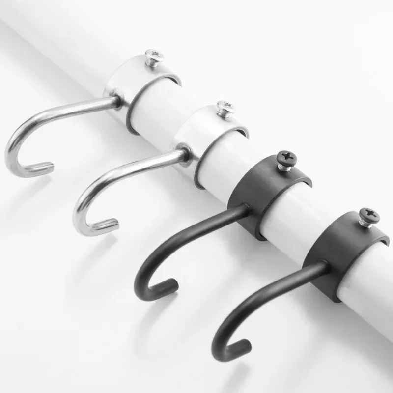 Stainless Steel Hook Hanging Tube Pipe Rod  for Kitchen Wardrobe Bathroom 3