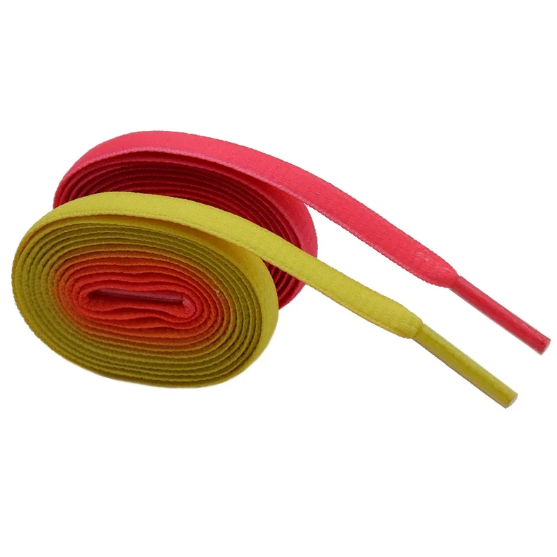 Coolstring Bella Felpa Con Cappuccio Coulisse 7Mm Pizzo Di Alta Qualità Gradiente Giallo Rosso Corde Uomo Donna Easy Bootlace Pretty Zapatillas Mujer