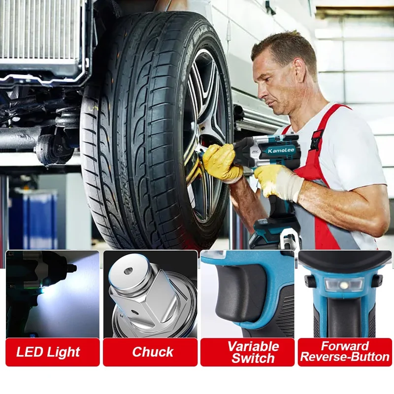 (Bateria makita adaptável) kamolee dtw700 1800nm brushless sem fio chave de impacto 18v velocidade variável alta effieiency durável auto
