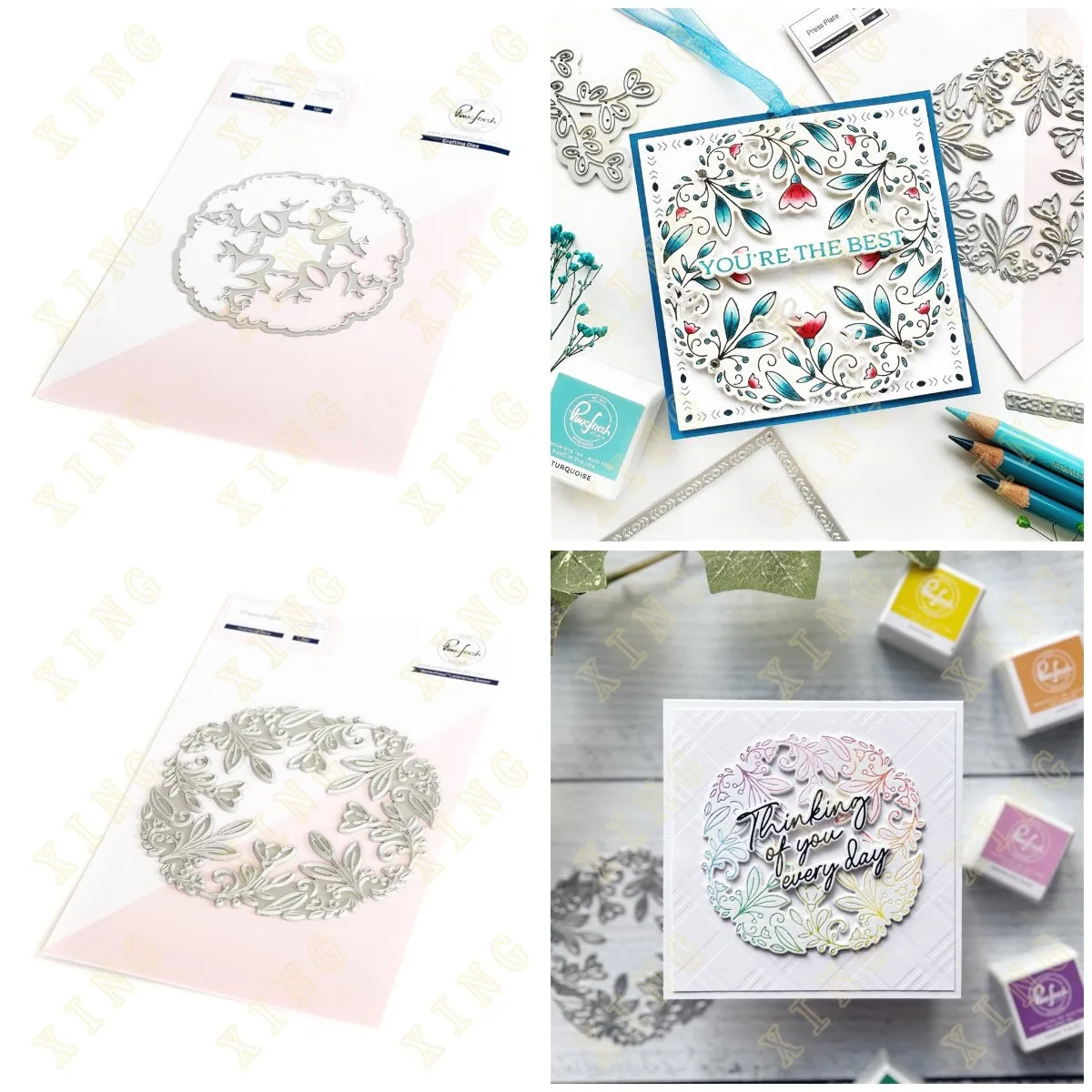 

Floral Round Frame Metal Cutting Dies Hot Foil Scrapbook Diary Decoration Embossing Stencil Template DIY Greeting Card Handmade