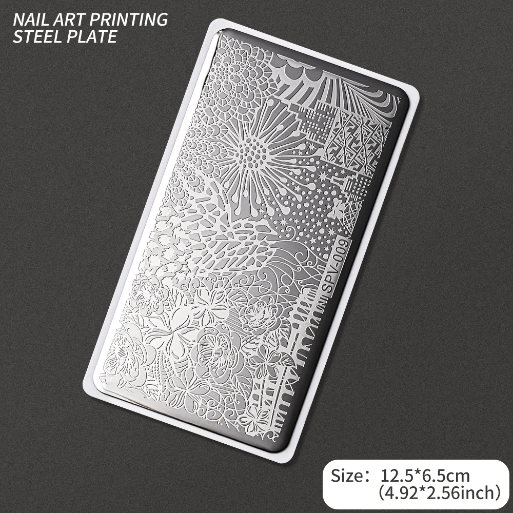 1Pc 잎 꽃 네일 스탬프 플레이트 잎 꽃 이미지 네일 아트 스탬프 템플릿 폴란드어 인쇄 스텐실 매니큐어 도구