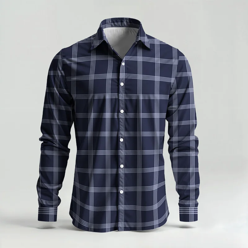 Conjunto de camisa de hombre primavera/verano 2025, estampado de marca, moda, sencillo, de dos piezas, traje de fiesta ligero de lujo para hombre, manga larga, nuevo St_voghion.com