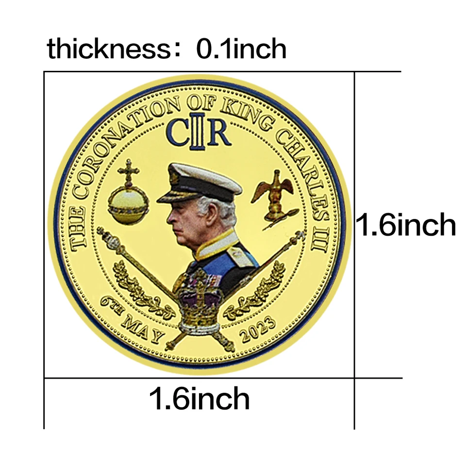 Crypto Wallet King Charles III Coronation Commemorative Coins - 2-Pack Gold  Plated British Royal Collectible Keychains King Charles III Coronation  Collectible