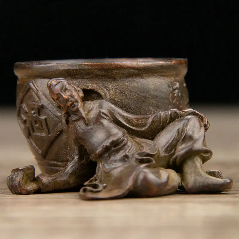

Ancient Chinese Poet Poem Saint Li Bai Art Sculpture Teacup Wine Glass Handicraft Ornament Home Indoor Collection Statue