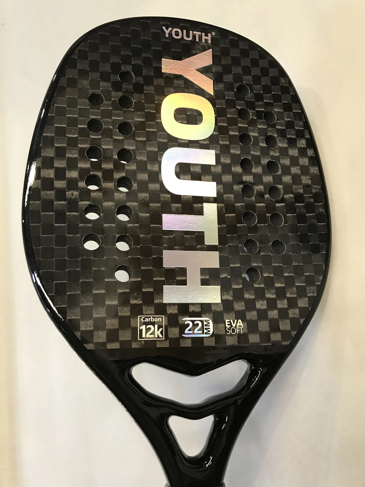 Youth 12k Shine Beach Tennis Racket Professional Design Padel Carbon Fiber Soft Eva