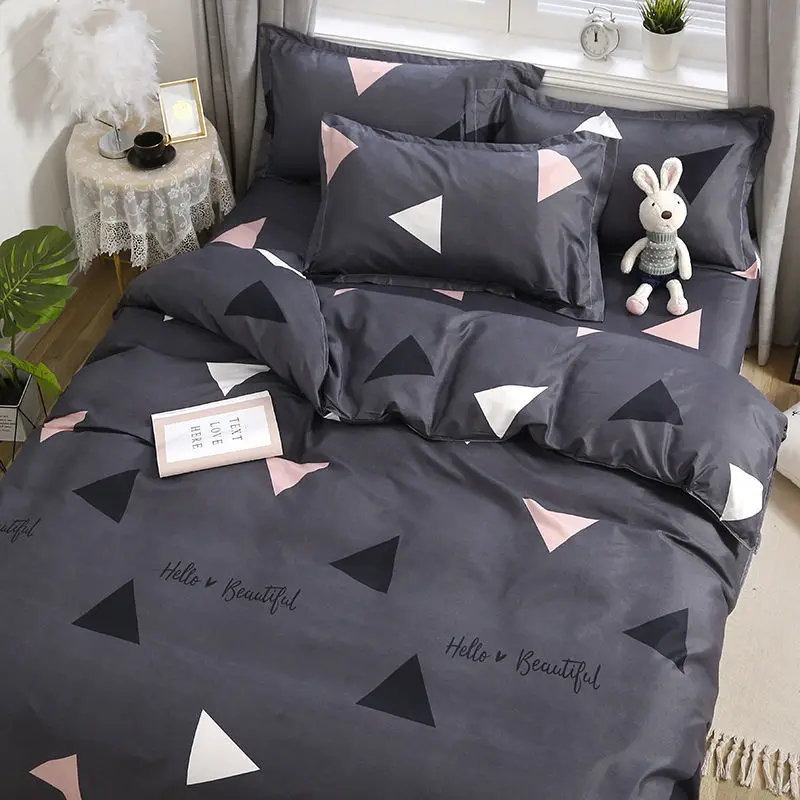 Home Textile Flowers Duvet Cover Pillow Case Bed Sheet AB Side Quilt Cover Boy Kid Teen Girl Bedding Linens Set King Queen alx