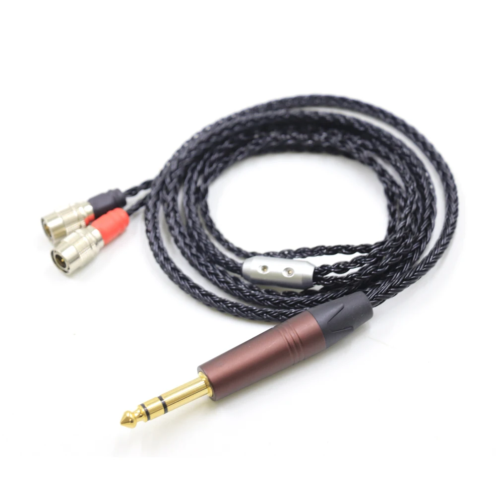

16 Core Black Braided Silver Plated Earphone Cable For Mr Speakers Alpha Dog Ether C Flow Mad Dog AEON Headphone