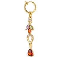  Fake Belly Ring Flower Dangle Clip On Belly Ring Fake Belly Button Rings Non Piercing Jewelry For Women 