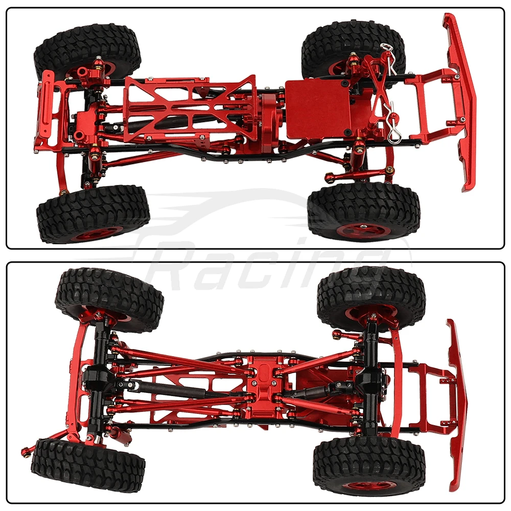 1:24 DIY 금속 업그레이드 자동차 프레임, 이중 프론트 액슬 포함, AXI1/24 SCX24 C10 AXI00001 RC 장난감 자동차 알루미늄 업그레이드 부품