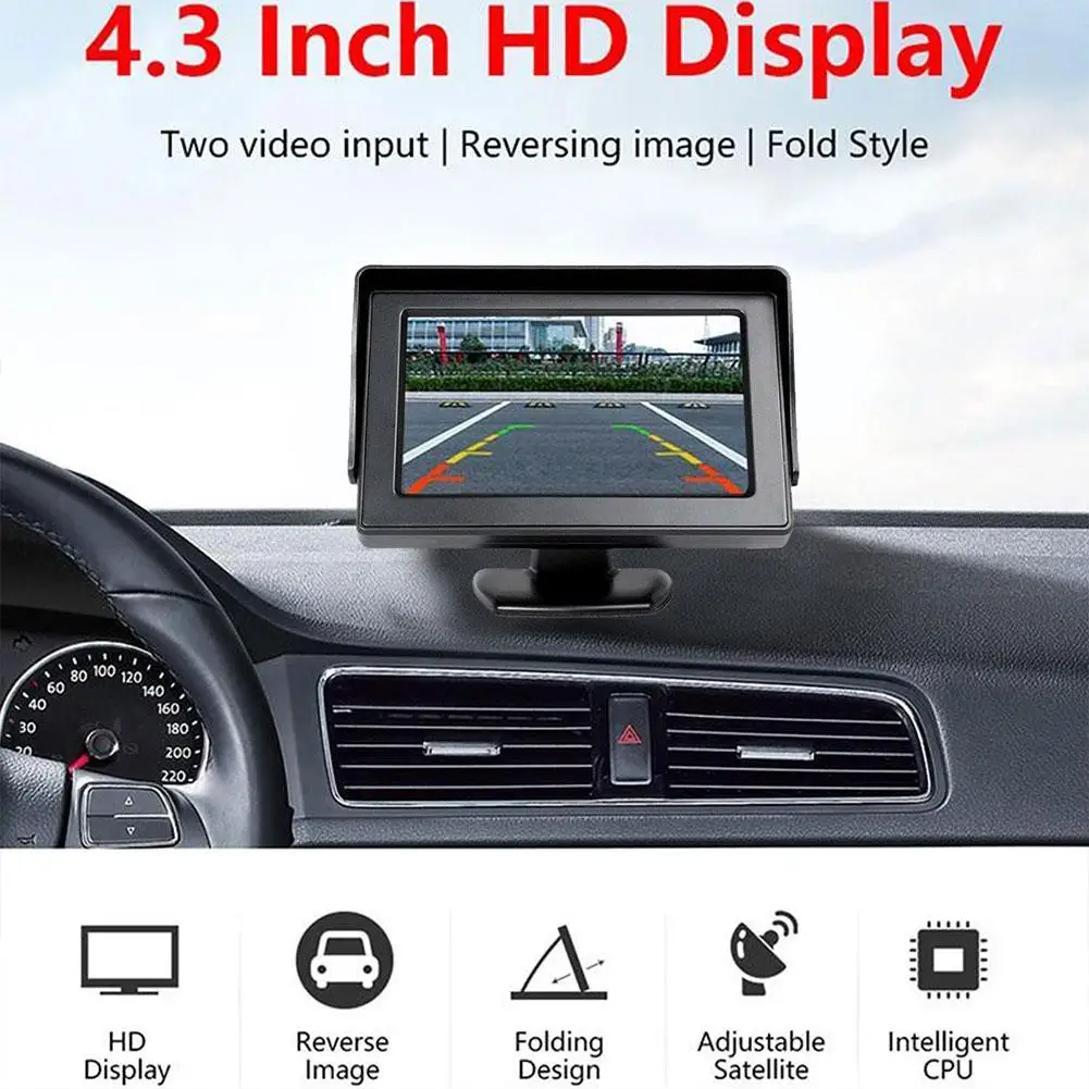 

4.3" Car Mirror Monitor Vehicle Rear View Reverse Backup Led Car Camera Car Camera Video Accessories System Night Parking V O4r2