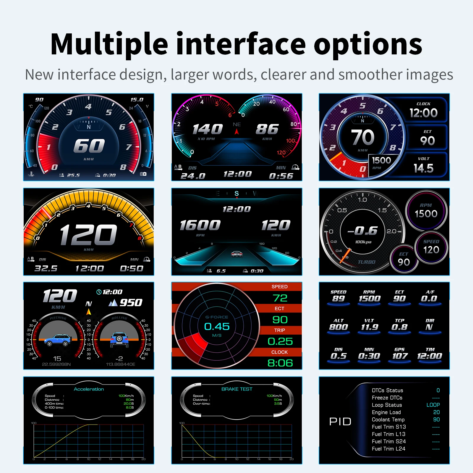 HUD OBD2+GPS 온보드 컴퓨터 헤드업 디스플레이 P26 자동차 타코미터 터보 오일 압력 수온 GPS 속도계 경사계 4X4