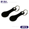 2 Pcs Shopping Cart Tokens Metal Key Ring Aluminum Alloy Keychain Hook Shopping Cart Chip Opener Solver Supermarket Trolley Key 1