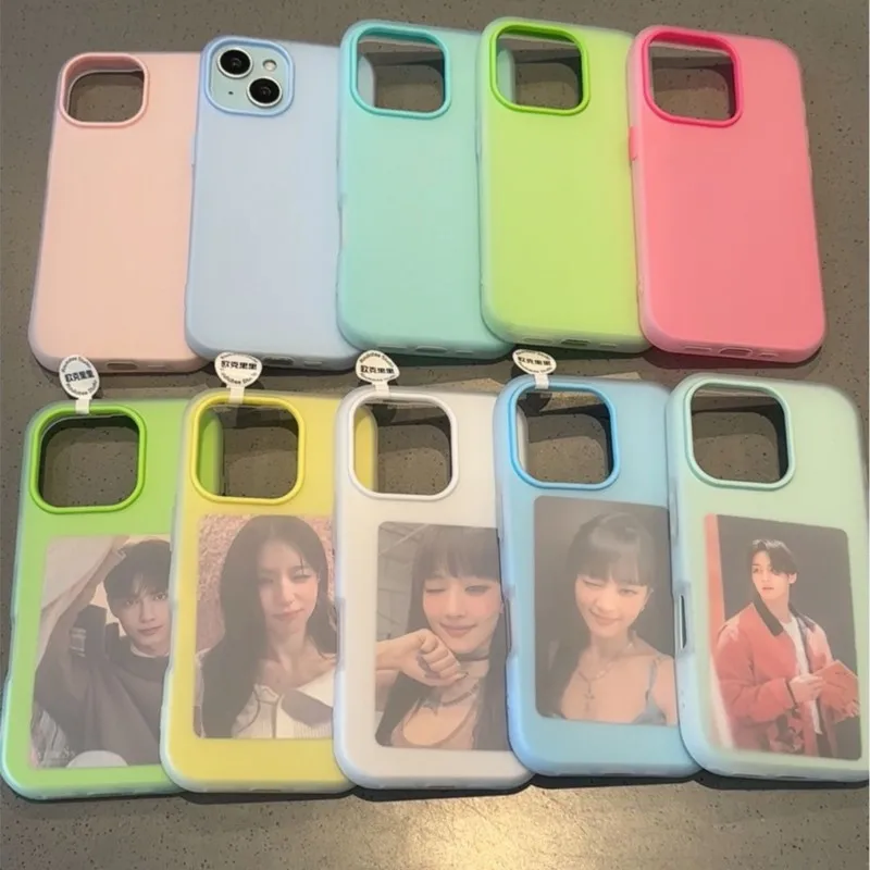 Luxury 2-in-1 Candy Color Clear Matte Phone Case - Shockproof Bumper Soft Jelly Cover