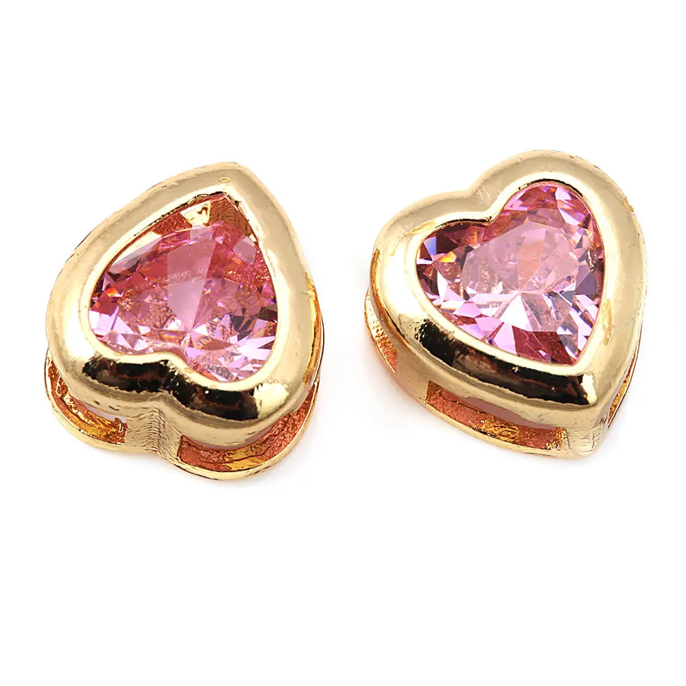 Pulsera de Abalorios de Brass de Oro 18K con Encantos de Corazón de Zirconia - details 15