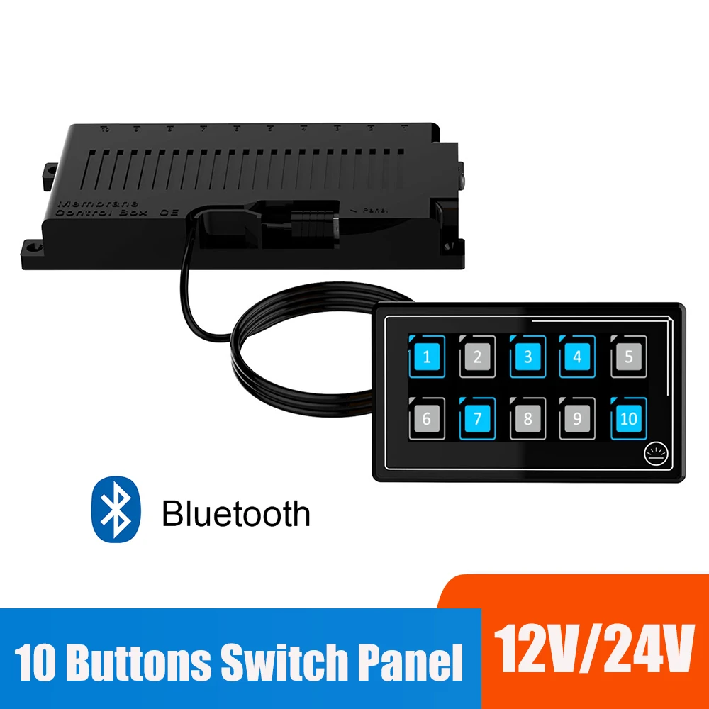 24V 12V Switch Panel Buttons Smart Bluetooth Module PET Membrane Touch  Control Boat RV Caravan Light Toggle 60A Fuse Blade Box AliExpress