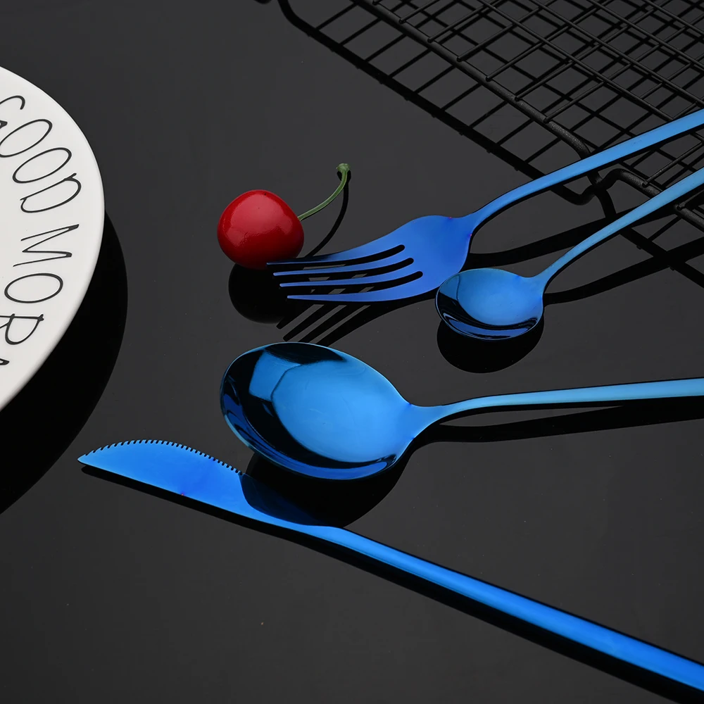 30-Piece Black Gold Cutlery Set 6