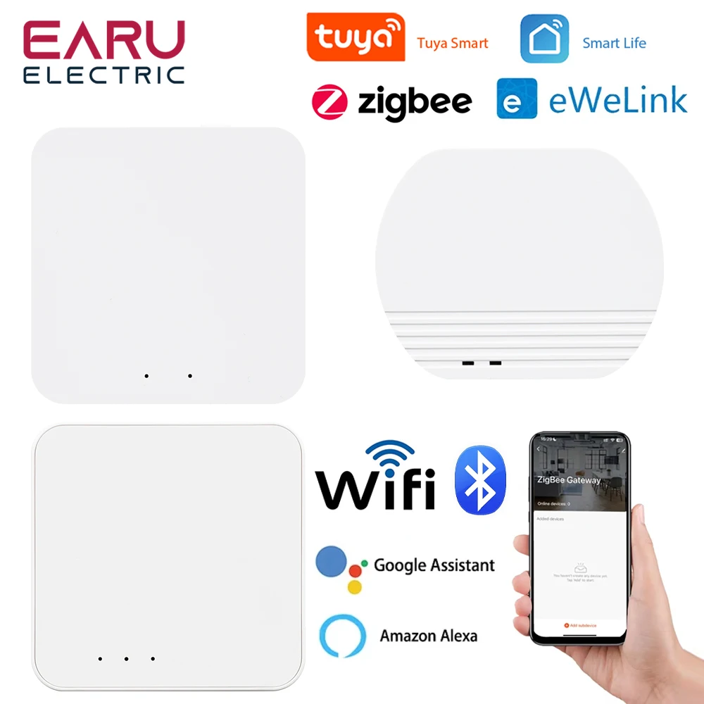 Tuya eWelink Zigbee 3.0 Gateway Hub Bluetooth Smart Home Wireless Bridge Smart Life APP Remote Control Works with Alexa Google zigbee gateway smart gateway
