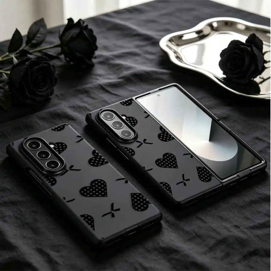 Elegant Bowknot Hearts Phone Case with Back Cover Design