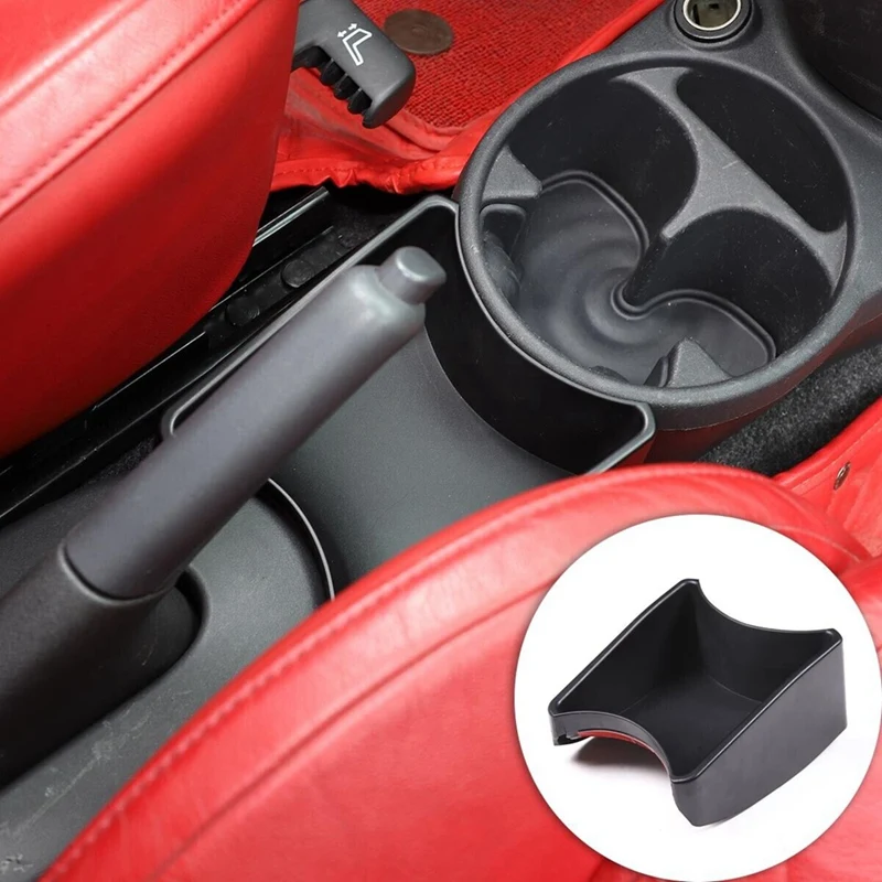 For Fiat 500 2011-2015 Abarth 595 Car Handbrake Multifunctional Storage Box ABS Black Replacement
