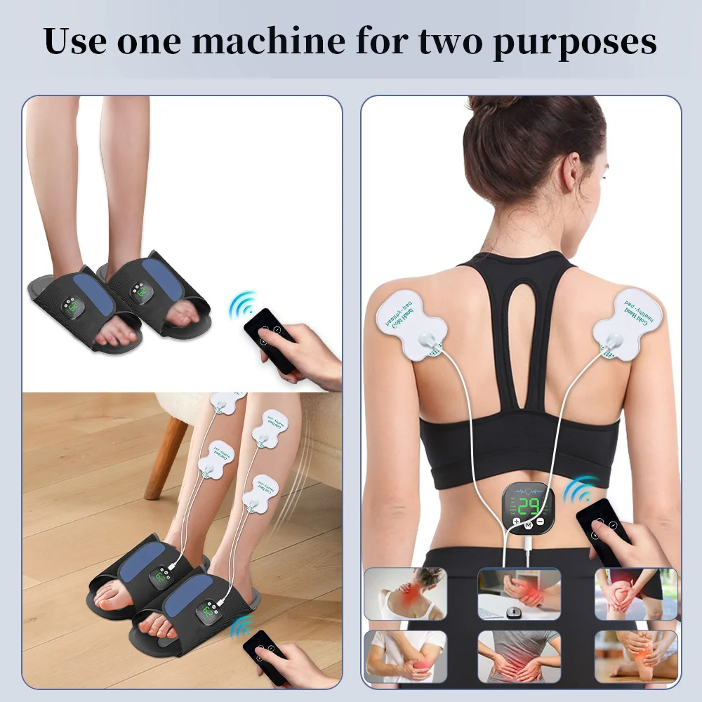 EMS Electric Foot Massager Pad Feet Massager Shoe Muscle Stimulation Massage Shoes Acupressure Device Deep Foot Massager Tool