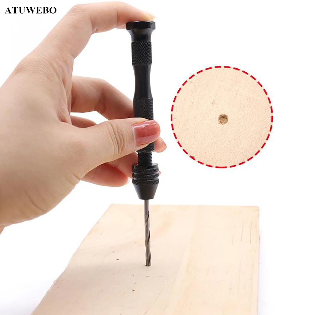 

ATUWEBO Woodworking Tools Drilling Rotary Tool Mini Manual Bit Aluminum Alloy Micro 0.5-3.2mm Hand Twist Drill for Jewelry Craft
