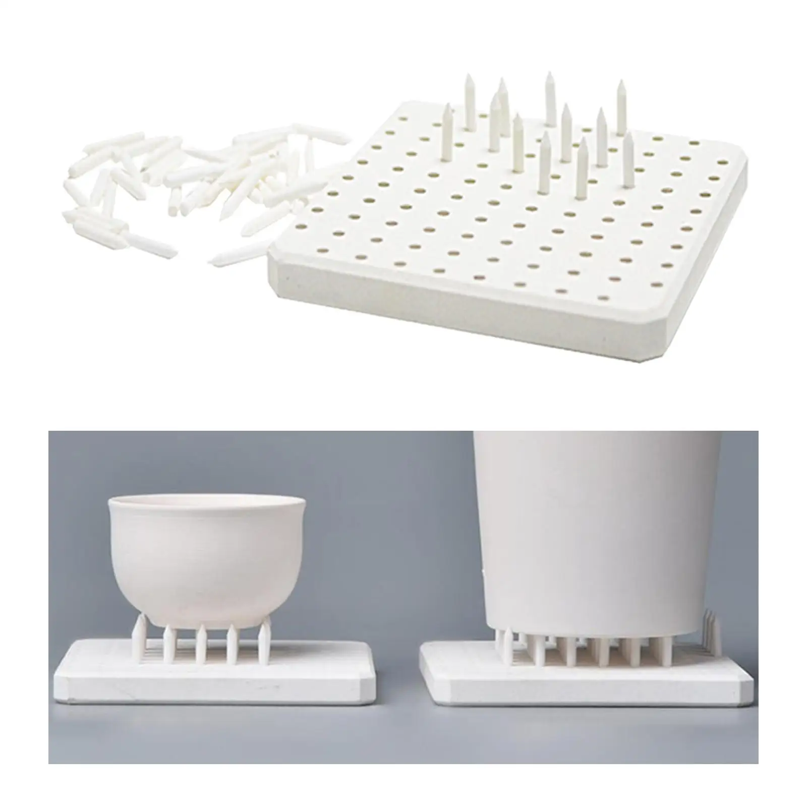 

Ceramic Refractory Support Pad with 62Pcs Removable Nails Cone