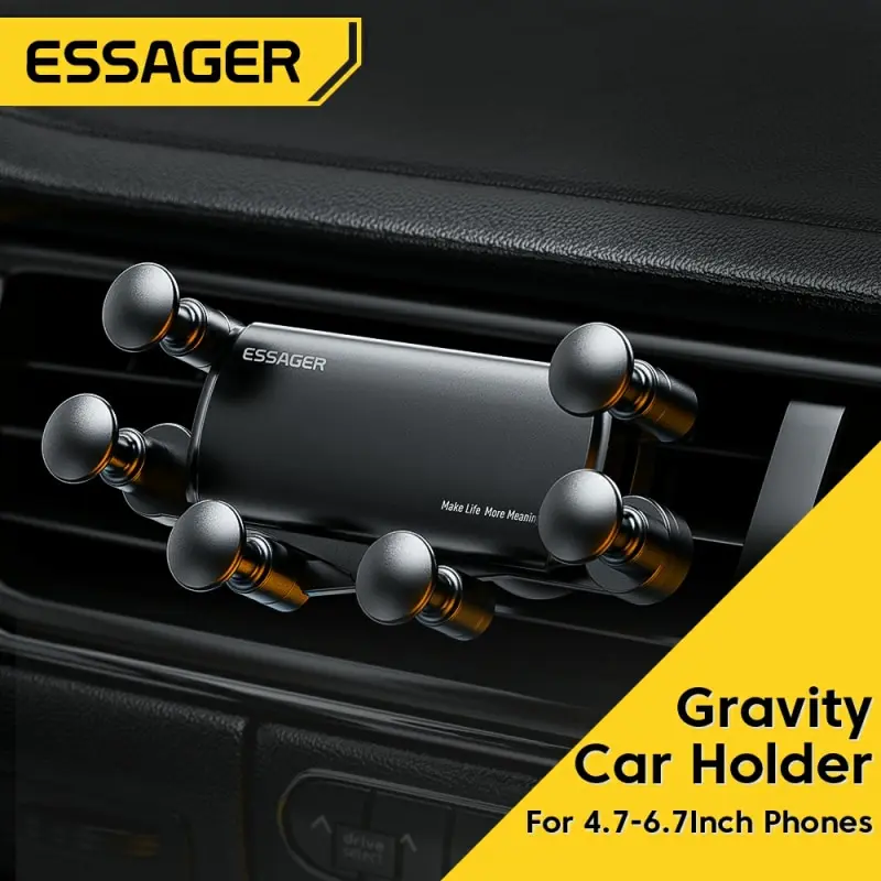 EssagerUniversal 6 Points Solid Fold Car Phone Holder Gravity Car thumbnail 3