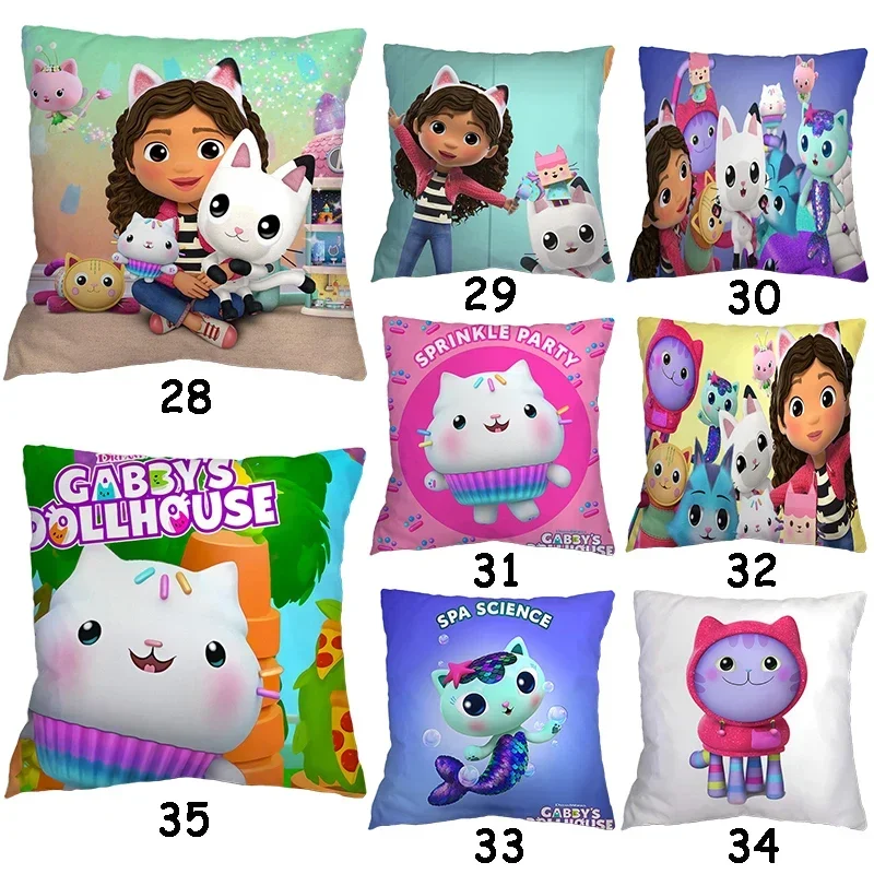 Kids Gabbys Dollhouse Gabby Cats Pillow Case Cushion Cover 45x45cm Pillow Cover Decorative Pillows Pillowcase no