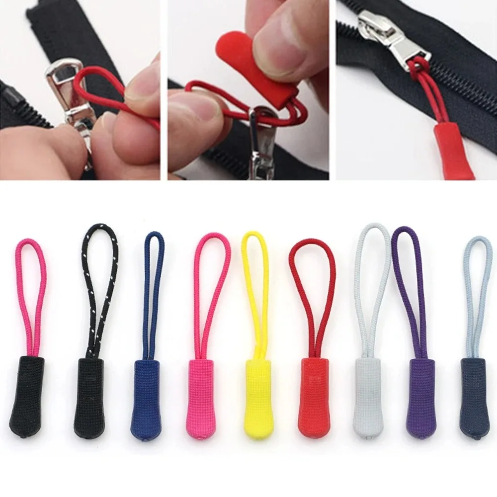 Zipper Pull Puller End Fit Rope Tag Replacement Clip Broken Buckle Fixer Zip Cord Tab Travel Bag Suitcase Tent Backpack