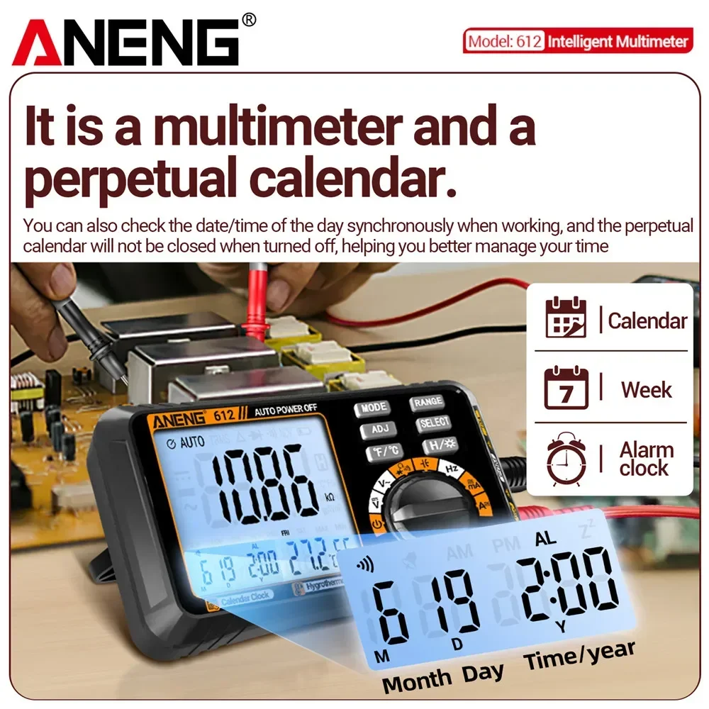ANENG 612 Smart Digital Multimeters AC/DC Current Voltage Capacitance Professional Measurement Multimetro Test Tools 3