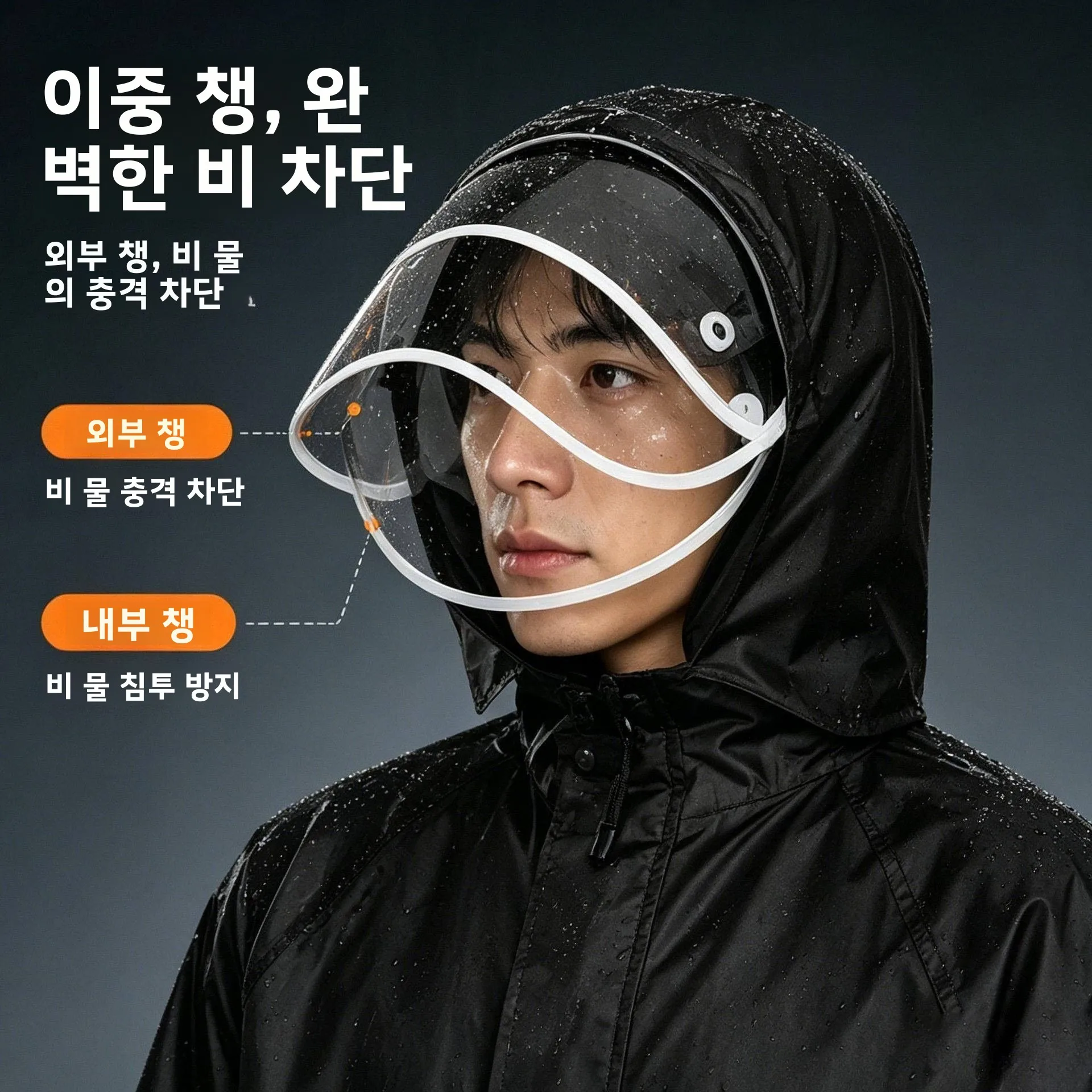 두꺼운 방수 니트 레인코트 세트 (배달 라이더용) 전신 방수 분리형 남성 레인코트 봄버 재킷