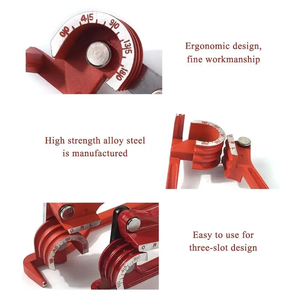 Suitable For 6mm/8mm/10mm Thin Tube Manual Pipe Bender Three-Slot Design Labor-Saving Durable Wear-Resistant Pipe Bender