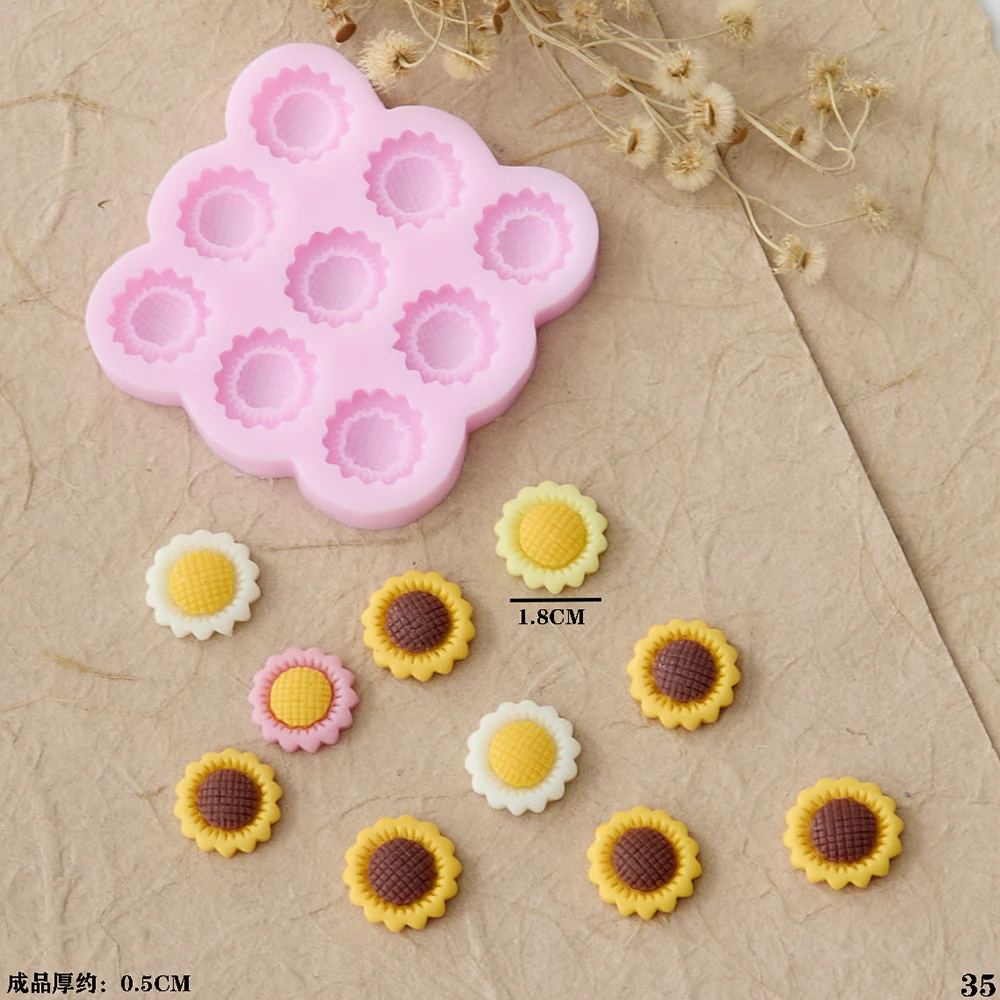 3D 9-Cavity Flower Silicone Mold – Sunflowers Design for Fondant, Candy, Chocolate, Cak... - SKU FSM01228 - UGI Packaging