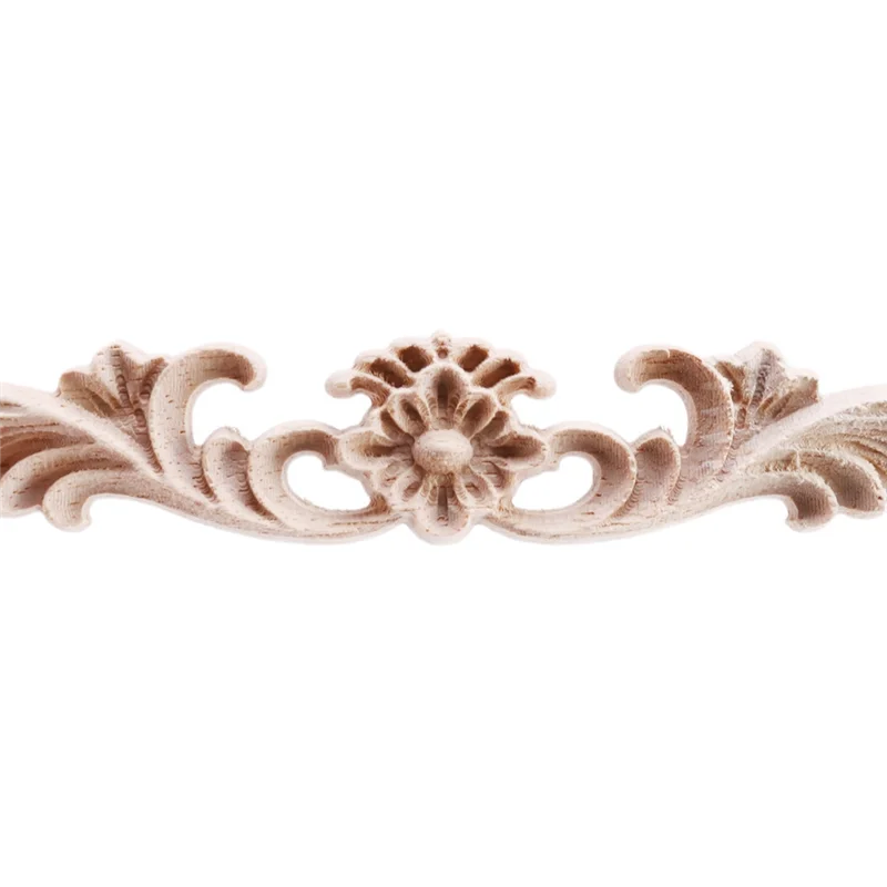 A36T-12Pcs Wood Appliques And Onlays, Unpainted DIY Decorative Wood Carved Onlay Appliques For Bed Door Cabinet Wardrobe