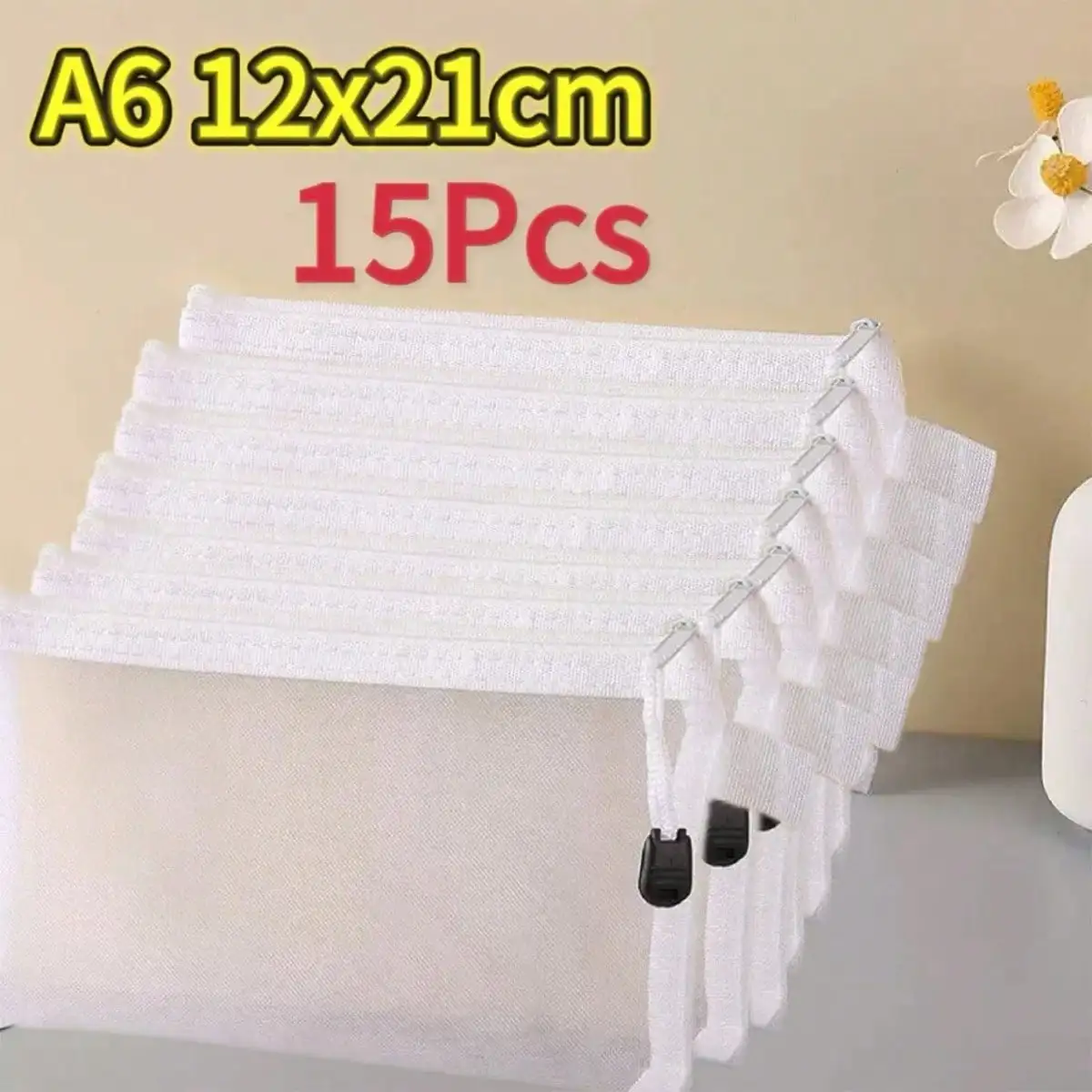 Set of Waterproof Mesh Zipper Pouches for Versatile Storage and Organization