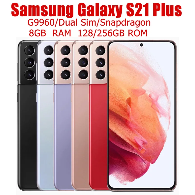 

Original Unlocked Samsung Galaxy S21 Plus S21+ 5G Dual Sim G9960 6.7" ROM 128/256GB RAM 8GB Snapdragon NFC 5G Android Bar Phone