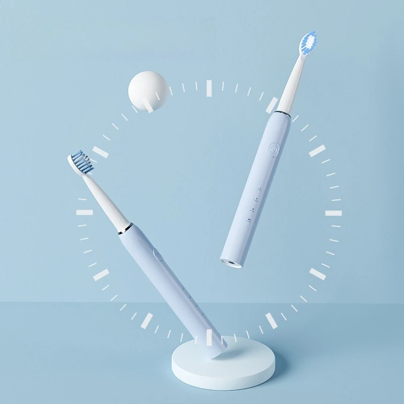 가정용 전동 칫솔, 성인용 3단계 부드러운 칫솔모 전동 칫솔, USB 충전식 음파 전동 칫솔